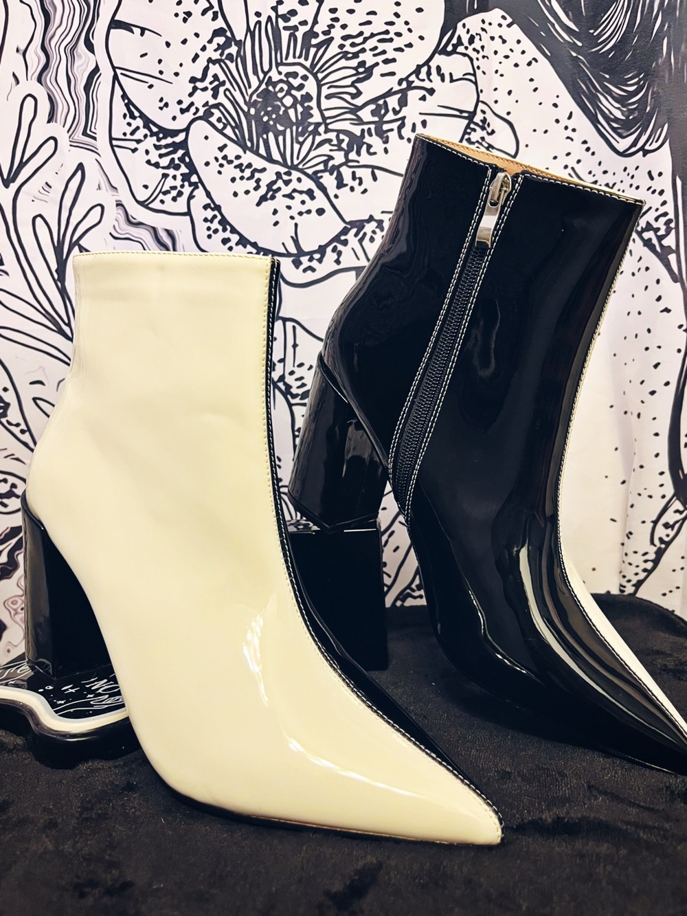 NEW Black/White Boots